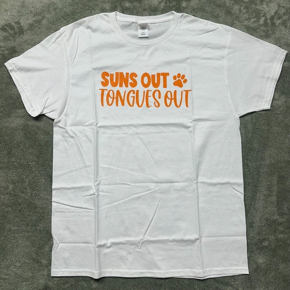 Hanes Tops - Suns Out Tongues Out - Dogs - Graphic T-shirt - Size Large - Womens - Mens